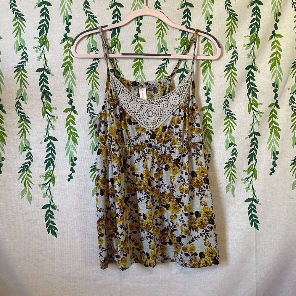 Size XL Juniors Floral Dress Spaghetti String Tank Top B1